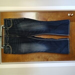 Silver Jeans Co. Jeans plus size 22 wide leg dark wash Suki Surplus embroidered